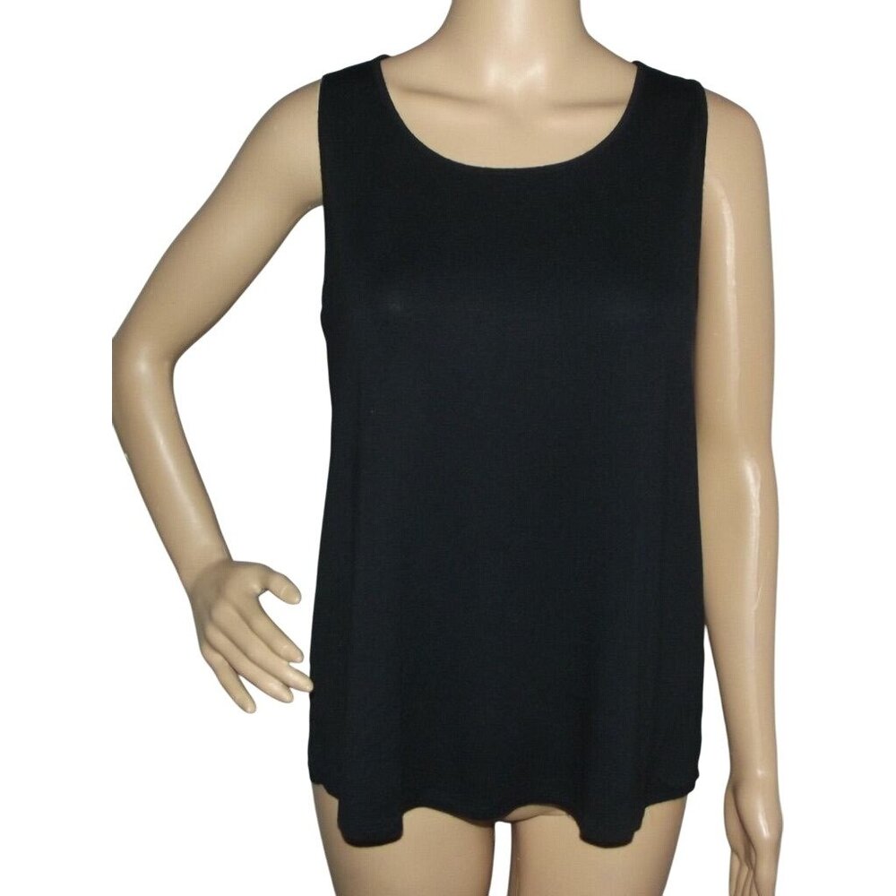 J. Jill Tank Top Womens Size Small Black Wearever Collection Rayon Scoop Neck